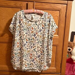 H&M Floral Print Blouse - Cream with Multicolor Design